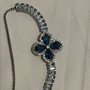 Elegant Silver and Blue Bracelet